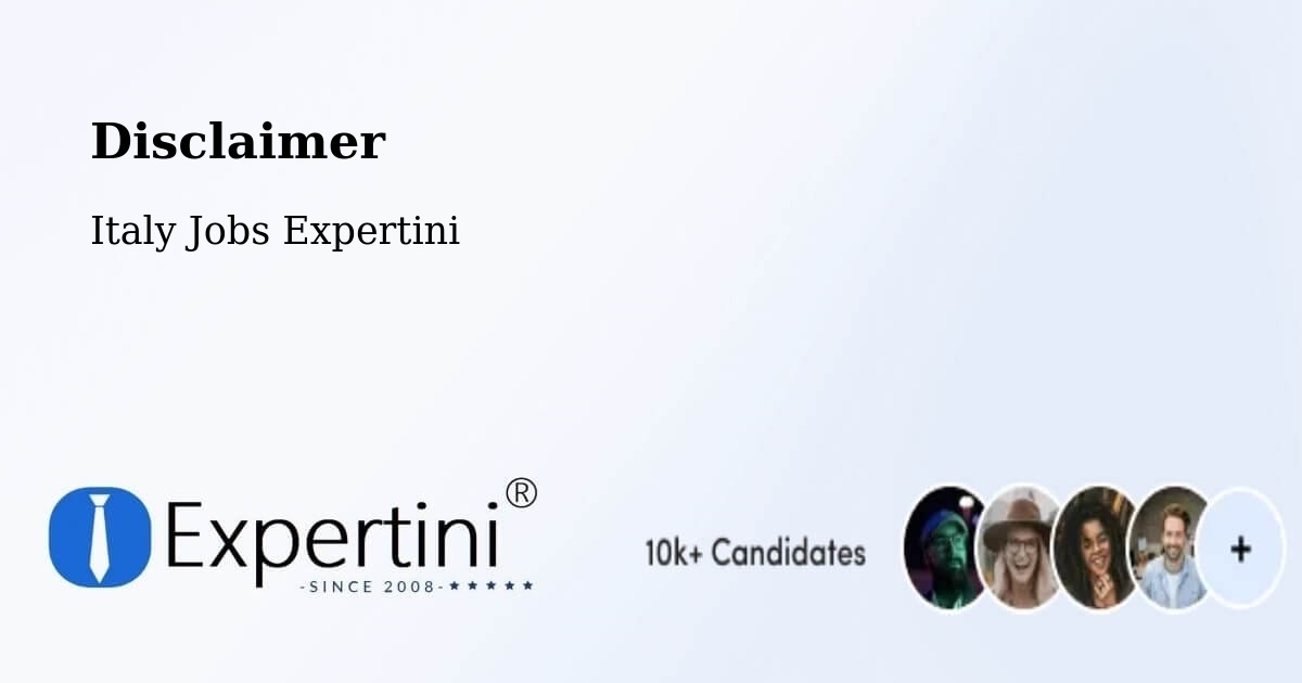 Disclaimer – Grantorto - Italy Jobs Expertini